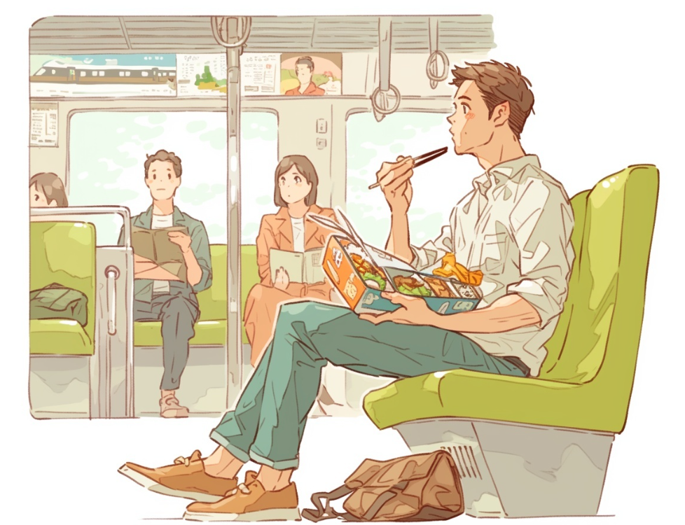 駅弁を食べるのが恥ずかしい
