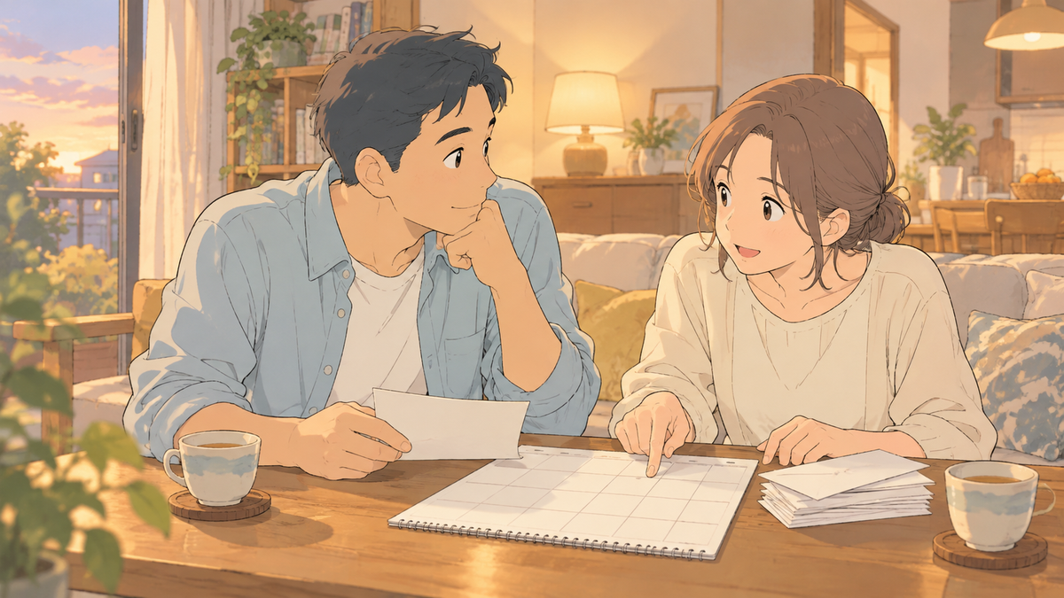 班長の仕事をどう分けるか話し合う夫婦