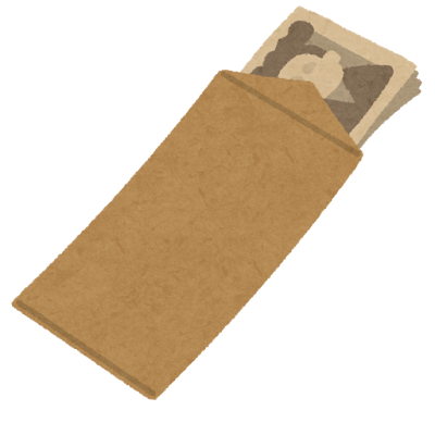 お金の入った封筒のイラスト