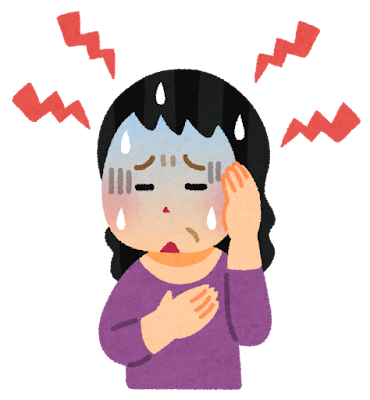 更年期の症状に悩む女性のイラスト