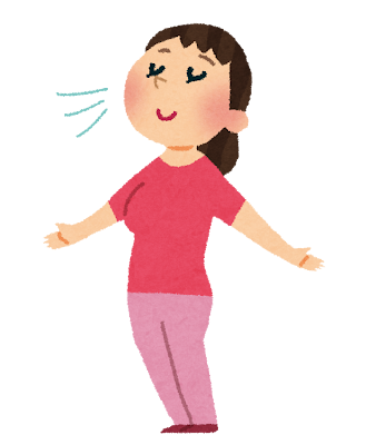 深呼吸する女性のイラスト