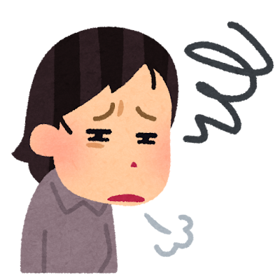 うんざりしてため息をつく女性のイラスト